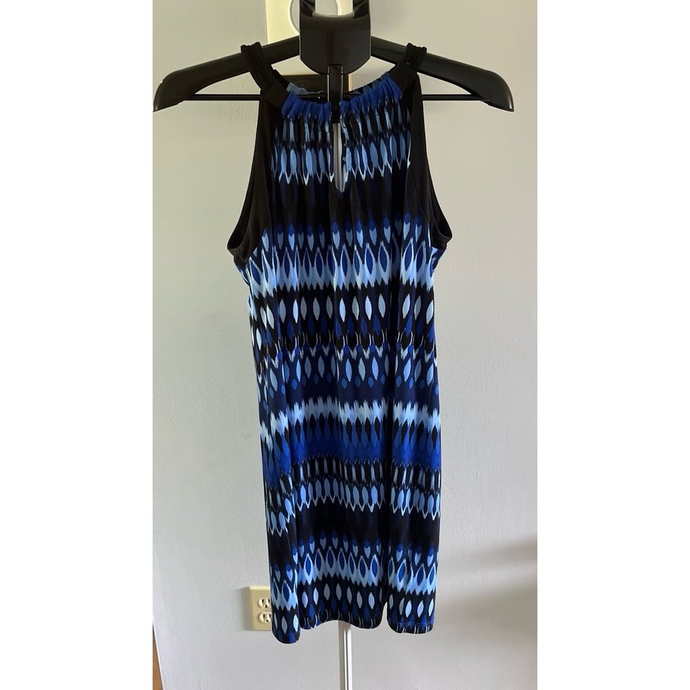 Apt 9 Women's Blue Black Design Halter Top above knee Dress ‎ size medium